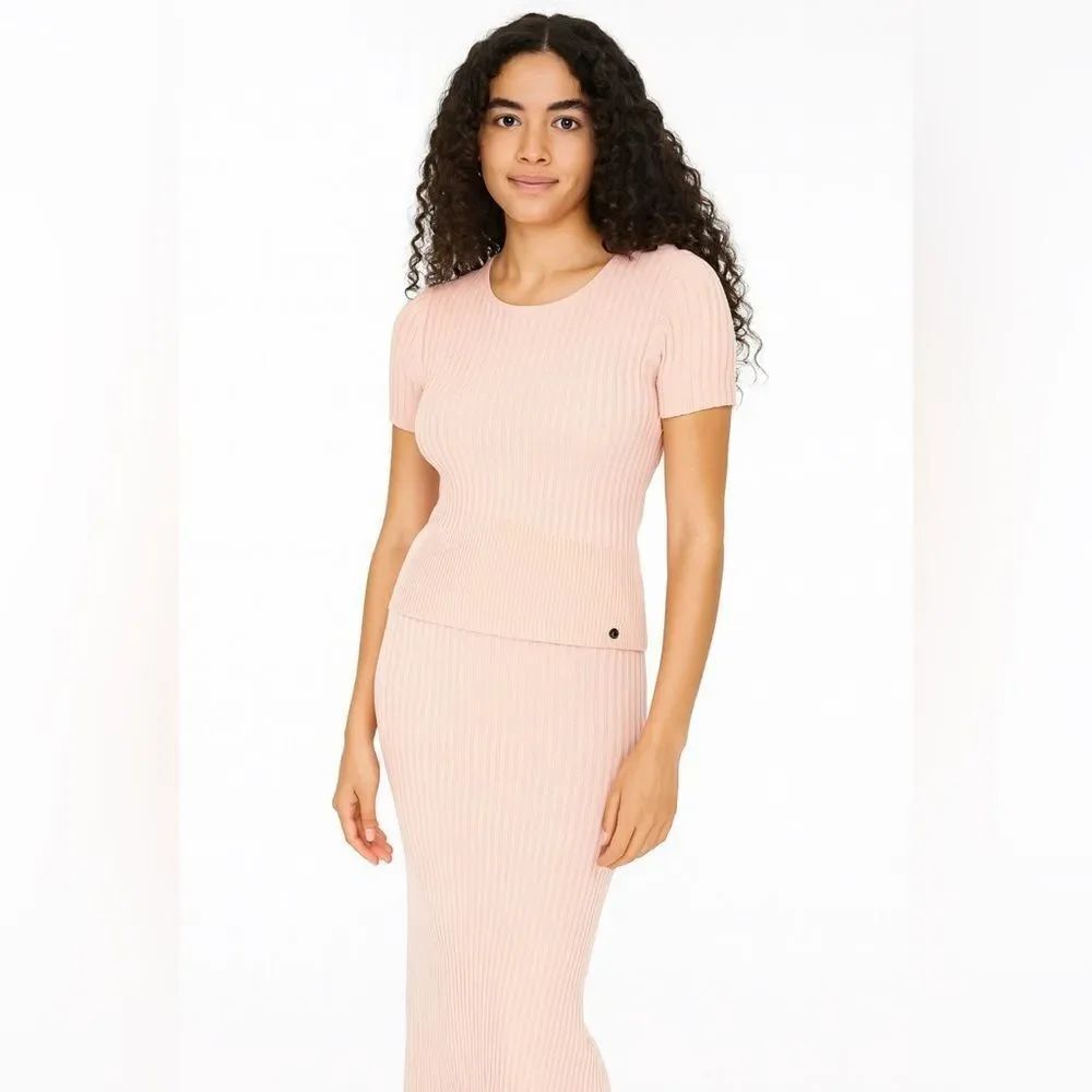 NWOT Guess Pink Ribbed Set